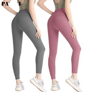 PASUXI Wholesale Ladies High Waist Solid Breathable Spandex/Polyester <b>Pull</b>-in Running Pants Butt Lifting Workout Yoga Pants Wear - Product Image 1