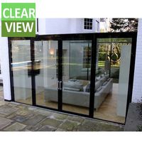 CLEARVIEW Véranda triangulaire moderne rétractable en aluminium pour 4 saisons, idéale pour appartements et hôtels