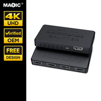 Splitter HDMI 4K 30Hz 1 Input 4 Output 1x4 Kotak Splitter HDMI untuk TV Monitor Proyektor Multi Layar