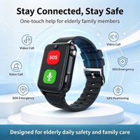 Montre connectée pour personnes âgées S9 avec grand bouton SOS physique, caméra intégrée, positionnement GPS, fréquence cardiaque, tension artérielle, oxygène sanguin