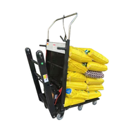 Carretilla Eléctrica Escaladora con Capacidad de Carga de 600 kg, Plataforma de Acero, Plegable, Portátil, con Múltiples Ruedas, Herramientas de Almacenamiento