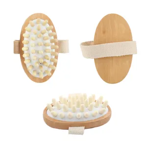 Cầm tay gỗ tự nhiên bằng gỗ Massager cơ thể bàn chải Cellulite giảm tắm toàn thân Massage bàn chải tốt nhất Spa cổ tử cung Massager