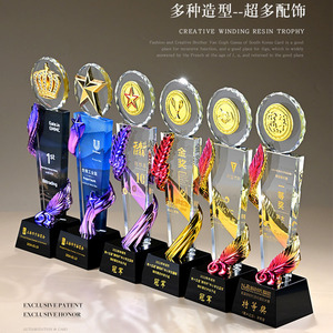 <b>Crystal</b> Photo Trophy Laser Engraved Digital Printing Various Sizes Durable Award For Sales <b>Top</b> Performers Employee Recognition - Product Image 3