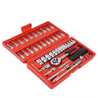 Kit d'outils 46 pièces/ensemble, jeu de douilles 1/4 pouce, clé à cliquet, clé dynamométrique, ensemble d'outils de réparation automobile