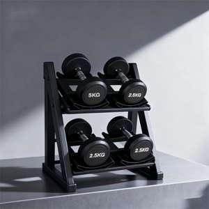 인기 판매 헬스장 상업용 가정용 덤벨 Lbs 2.5kg-50kg 고무 코팅 원형 근력 운동 아령 - Product Image 4