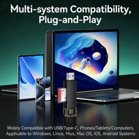 Lecteur de cartes SD TF USB Type C 2.0 portable en gros pour téléphone Android iPad Pro, adaptateur de carte mémoire mobile 2 en 1