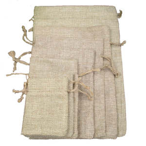 Pochette à cordon en chanvre naturel vente en gros sacs de jute sacs à cordon en toile de jute biodégradable avec ficelle - Product Image 6