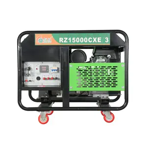 10kW 220/380V Open Type Gasoline Generator With 4 Wheels for Outdoor Project Electric Start Single Phase