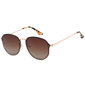 Gafas de sol polarizadas con montura metálica, lentes degradadas, UV400, forma redonda, para mujer, uso al aire libre - Product Image 5