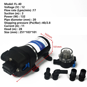 Bomba de agua de alta presión de diafragma de 12V, autosucción, 3m, atomización de césped y jardín, purificador de agua para acuario, bomba de refuerzo - Product Image 2
