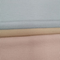 Kain Bergaris Rib 93% Viscose 7% Spandex 190gsm Elastis Tinggi Ramah Kulit Bernapas untuk Pakaian Santai & Olahraga