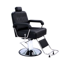 Fauteuil de Barbier Hydraulique de Luxe Vintage pour Salon de Coiffure, Inclinable, pour Coupe de Cheveux, Toilettage et Massage, en Cuir, Rotation à 360 Degrés