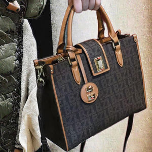 GRANDZ New Women's Classic Geometric Waterproof Genuine Leather Satchel Crossbody <b>Bag</b> Cotton Lining Zipper Hasp Closure 2-2.9L - Product Image 3