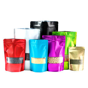 Sachet Doypack en plastique laminé avec feuille d'aluminium imprimée colorée, refermable à fermeture éclair, pour l'emballage alimentaire, du thé, du café et des noix - Product Image 2