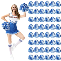 Pompons de cheerleading bleus personnalisables en gros pour événements sportifs, fêtes et danse – Vente chaude directe usine – OEM/ODM