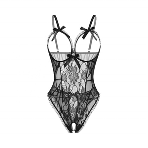 Lencería sexy de una pieza para mujer, babydoll de encaje, body de control ligero, fino, 95% poliéster, 5% elastano, tela <span class=keywords><strong>dobby</strong></span>, OEM - Product Image 4