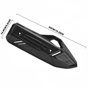 Pièces de moto, bouclier thermique pour tuyau d'échappement, adapté à la Honda PCX160, couvercle de protection pour tuyau d'échappement modifié, motif en fibre de carbone - Product Image 1