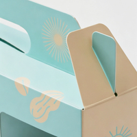 Scatola Regalo per Alimenti con Finestra Trasparente, Stampa a Colori Personalizzata, per Miele e Salse, Blu Chiaro