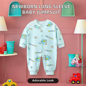 Mono de bebé para primavera, ropa de manga larga para recién nacido, algodón con estampado de dibujos animados, unisex - Product Image 2