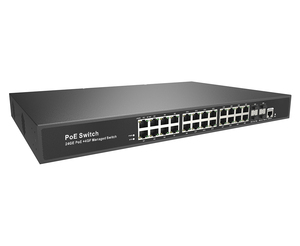 สวิตช์อัจฉริยะ AI มาตรฐาน LACP VLAN L2+ แบบจัดการได้ 24 พอร์ต PoE ความเร็ว 1000M พร้อมพอร์ตอัปลิงค์ SFP ความเร็ว 1000M จำนวน 4 พอร์ต ใช้พลังงานจากแหล่งจ่ายไฟมาตรฐาน - Product Image 1