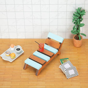 Muebles de madera en miniatura a escala 1:12 para casa de muñecas DIY, silla de salón de playa, accesorios de silla de ocio para comida, accesorios para casa de muñecas - Product Image 4