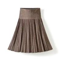Skirt Knitwear Manufacturers Custom Summer Fashion High Waist Stretch Women Knit Pleated Skirt