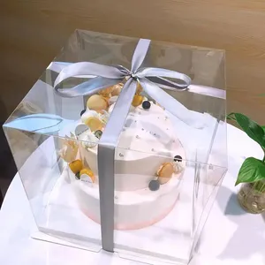 Großhandel Multi Größen transparente Torten schachtel klare Acryl kuchen Vitrine