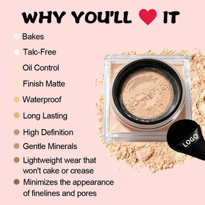 Poudre libre matifiante longue tenue de haute qualité, personnalisable avec logo, maquillage végétalien en gros, poudre fixatrice, contrôle du sébum, résistante à l'eau - Product Image 2