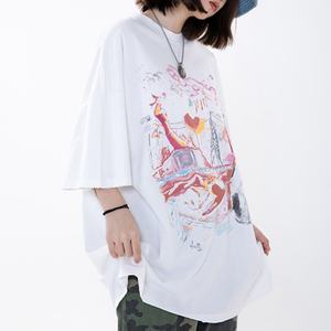 Camiseta Retro para Hombre con Estampado Gráfico de Grafiti, Lavado Ácido Vintage, Estilo Oversize, 100% Algodón, Color Negro - Product Image 6