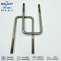 Malaxy Boulons en U en acier inoxydable, colliers de serrage pour tuyaux résistants à la corrosion, boulons en U à tige filetée
