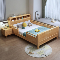 Lit superposé moderne multifonctionnel de luxe en chêne avec rangement pour adultes, marque Lumio, taille Queen et King