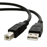 Kabel Data Transfer 24AWG USB 2.0 Tipe B Hitam 1m, Jalinan Tembaga Berlapis Timah, Selubung PVC, Pengisian Cepat, untuk Kamera dan Printer, Laris Terjual