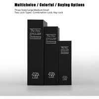 Coffres-forts portables en acier pour le stockage secret d'argent, en forme de livre, avec serrure à clé, vente en gros du fabricant