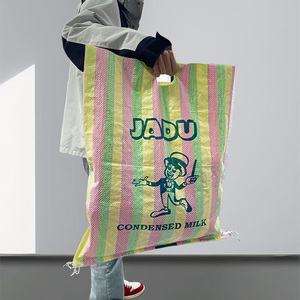 Bolsas de Compras Resistentes y Ecológicas de PP Laminado Tejido con Asas en Forma de D, Colores Variados, Impresión Offset - Product Image 1