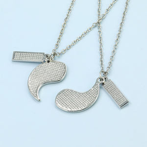 Ensemble de colliers avec pendentif en émail et Puzzle en métal, meilleur ami Yin Yang, chaîne à maillons délicats, bijoux <span class=keywords><strong>pour</strong></span> ami, vente en gros, mode - Product Image 5