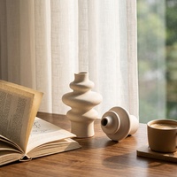 Set Vas Keramik Modern Gaya Nordic Terbaru, 3 Buah Pot Bunga & Planter untuk Dekorasi Rumah