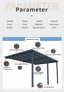 Pergola extérieure <span class=keywords><strong>en</strong></span> aluminium Amas avec panneaux <span class=keywords><strong>en</strong></span> polycarbonate, auvent de jardin anti-UV, imperméable, avec structure de toit - Product Image 4