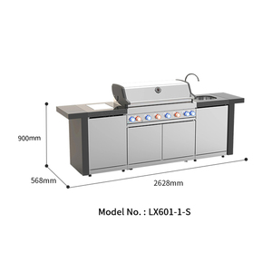 Gabinetes de Cocina Modulares para Exteriores de Acero Inoxidable con Parrilla para Asar, Tamaño Personalizable, con Luz LED <span class=keywords><strong>Eléctrica</strong></span> - Product Image 2