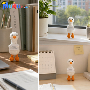 Bambola di Oca all'Uncinetto Personalizzata, Fatta a Mano, in Cotone Ecologico, Divertente Animale di Supporto Emotivo, Regalo di Compleanno per Donne - Product Image 6