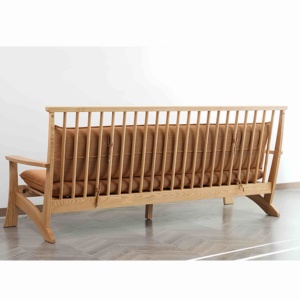 3-सीटर छोटे स्पेस सोफा-ठोस लकड़ी स्पंज-बाहरी होटल के रहने वाले कमरे के लिए - Product Image 6