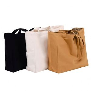 Bolsa de Compras de Lona Ecológica, Personalizable con Logotipo, Color Sólido, Gran Capacidad, Venta al Por Mayor - Product Image 1