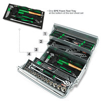 Ensemble de boîte à outils TOPTUL de haute qualité GCAZ0039 63 pièces, finition chromée satinée