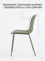 Chaise de salle à manger élégante en plastique PP, empilable et peu encombrante, avec dossier côtelé, idéale pour bistrot, café, intérieur, extérieur et jardin