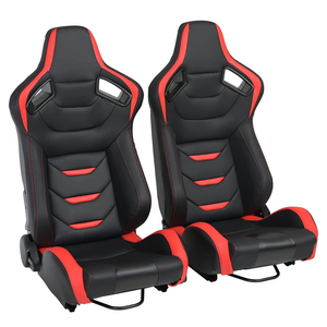 Sièges de course automobile réglables en cuir de haute qualité JIABEIR 1054B rouge, simulateur de conduite - Product Image 1