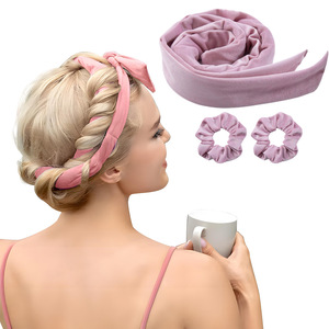 Bigoudi en velours multicolore sans chaleur Outils de coiffure sans chaleur avec effet de vague de sommeil Équipement de coiffure - Product Image 4