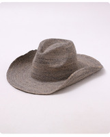 Chapeau Panama en paille de raphia tressé à la main, style western, unisexe, pour l'été, la plage, les vacances, protection solaire vintage