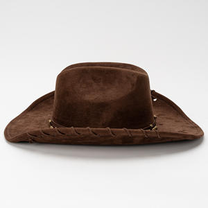 หมวก<span class=keywords><strong>คาวบอย</strong></span>ปีกกว้างลายวินเทจหนังกลับสีน้ำตาลแบบยูนิเซ็กซ์รุ่นใหม่ล่าสุด พร้อมขอบเย็บและสายคาดประดับลูกปัดสำหรับทุกฤดูกาล - Product Image 3