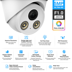 กล้องวงจรปิดรักษาความปลอดภัยภายนอกอาคาร, โดม IR โดมโดมโดม<span class=keywords><strong>5MP</strong></span> 4MP 8MP สี Vu IP IP มี F1.0 2.8มม. - Product Image 4