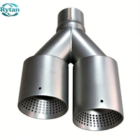 Rytan Nouveau 63 76 89 101mm Embout d'échappement universel pour voiture, finition sablée argentée, en acier inoxydable 304, épaisseur 1,5 mm, pour système d'échappement