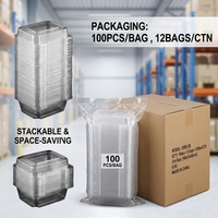 Boîtes en plastique transparent PET de qualité alimentaire jetables pour l'emballage de fruits et légumes frais, personnalisables